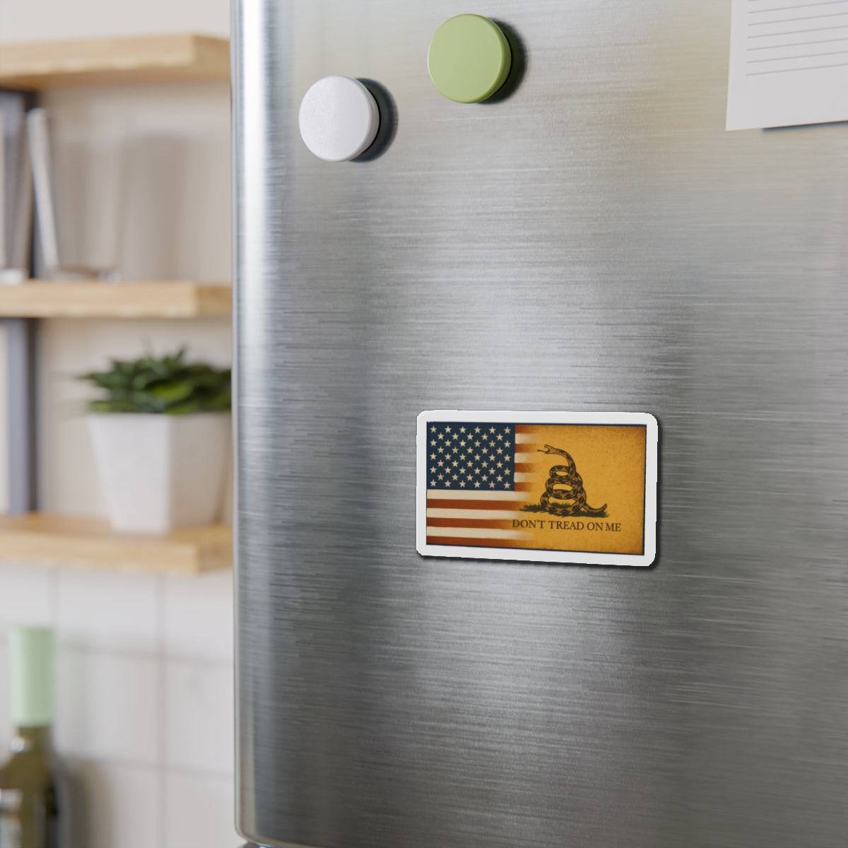 Gadsden & American Flag Die-Cut Magnet – “Don’t Tread on Me” Patriotic Emblem for Vehicles & More - The Patriots .co