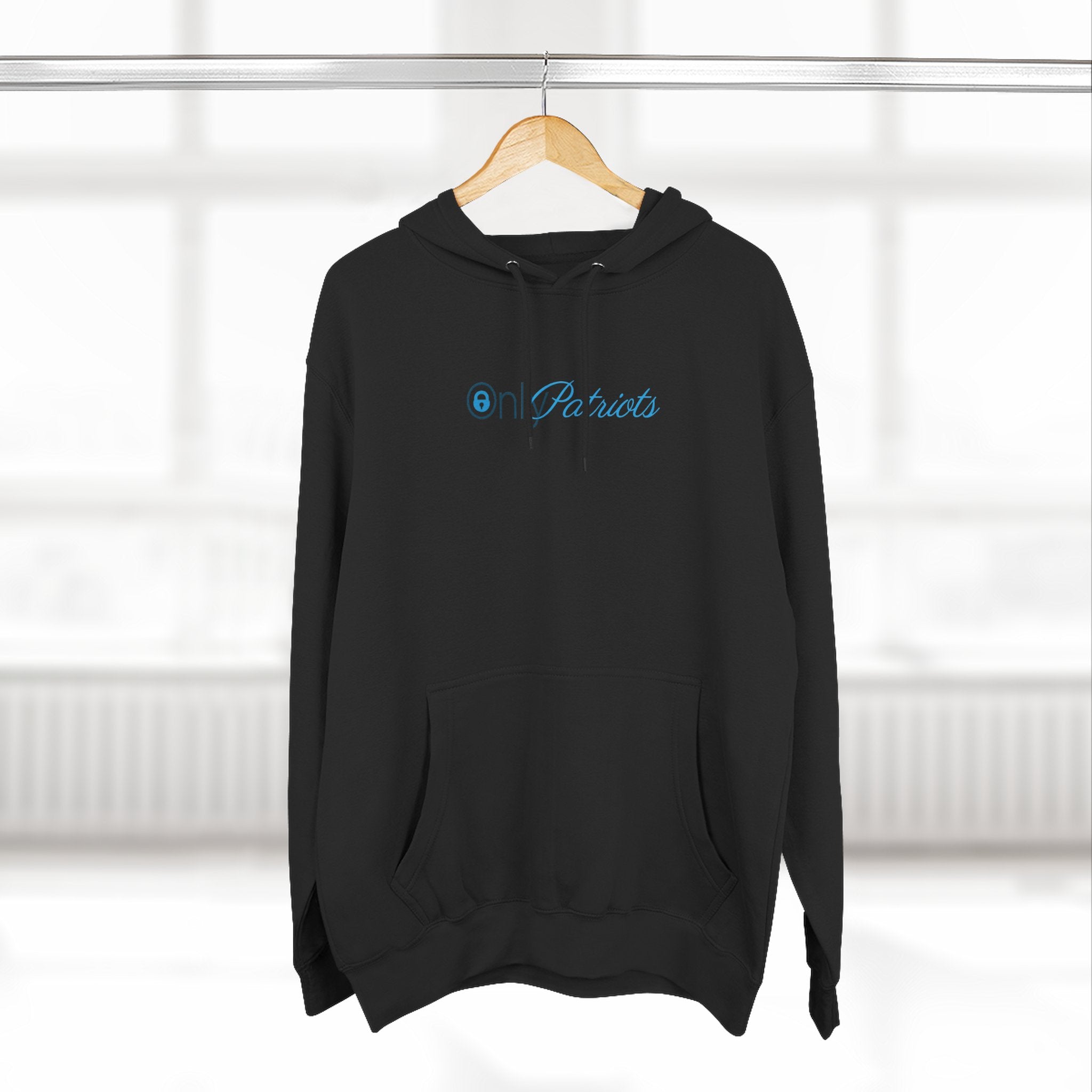 Only Patriots Three-Panel Fleece Hoodie - Cozy Patriots .CO Apparel - The Patriots .co