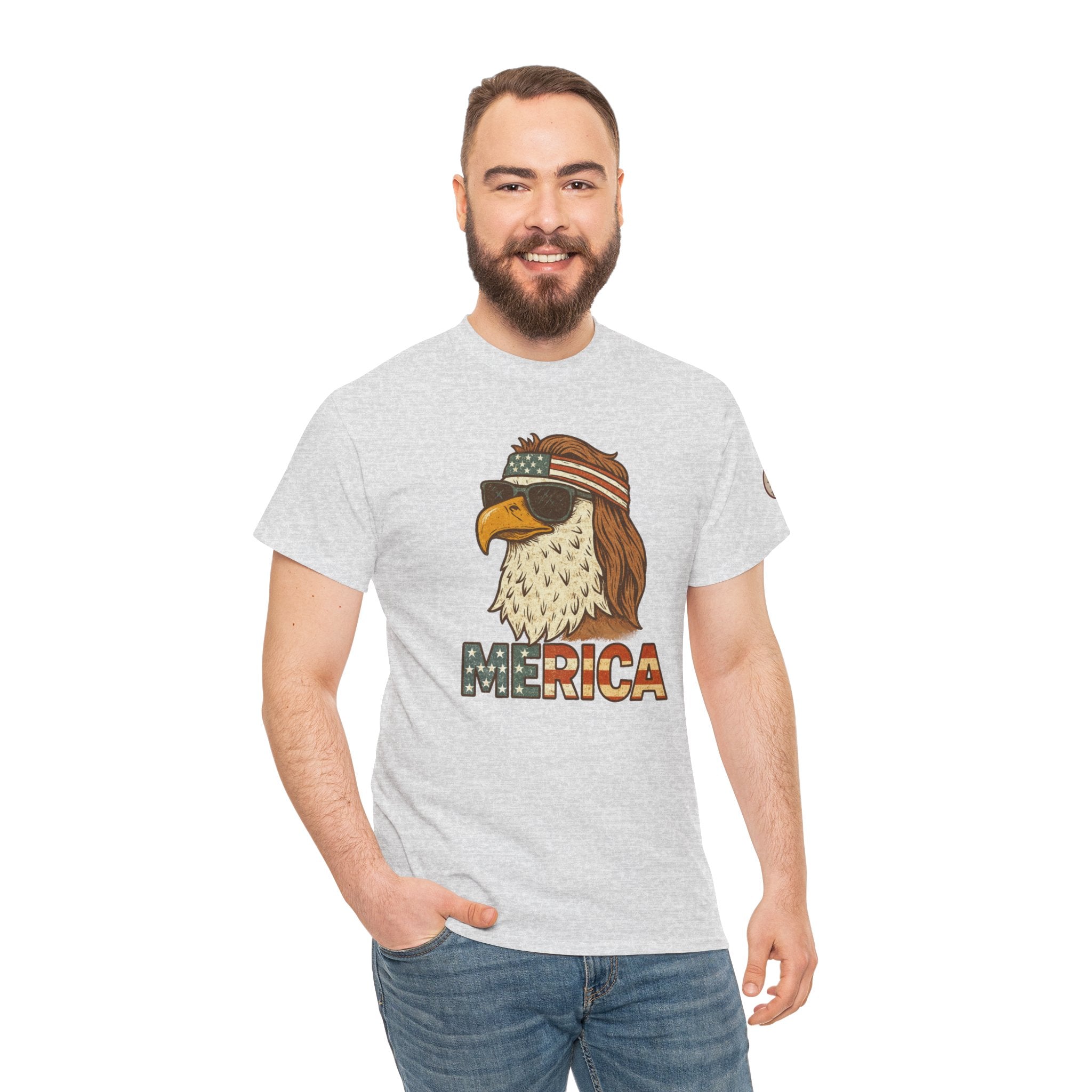 “Merica” Bald Eagle Graphic Tee – Heavy Cotton Graphic Tee Shirt - The Patriots .co