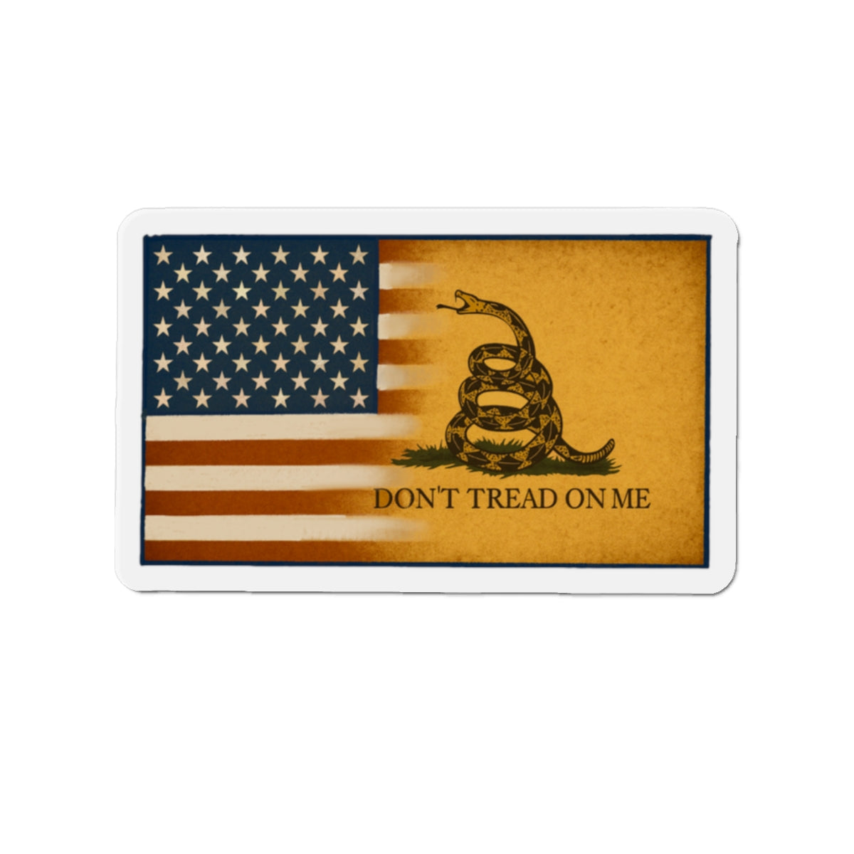 Gadsden & American Flag Die-Cut Magnet – “Don’t Tread on Me” Patriotic Emblem for Vehicles & More - The Patriots .co