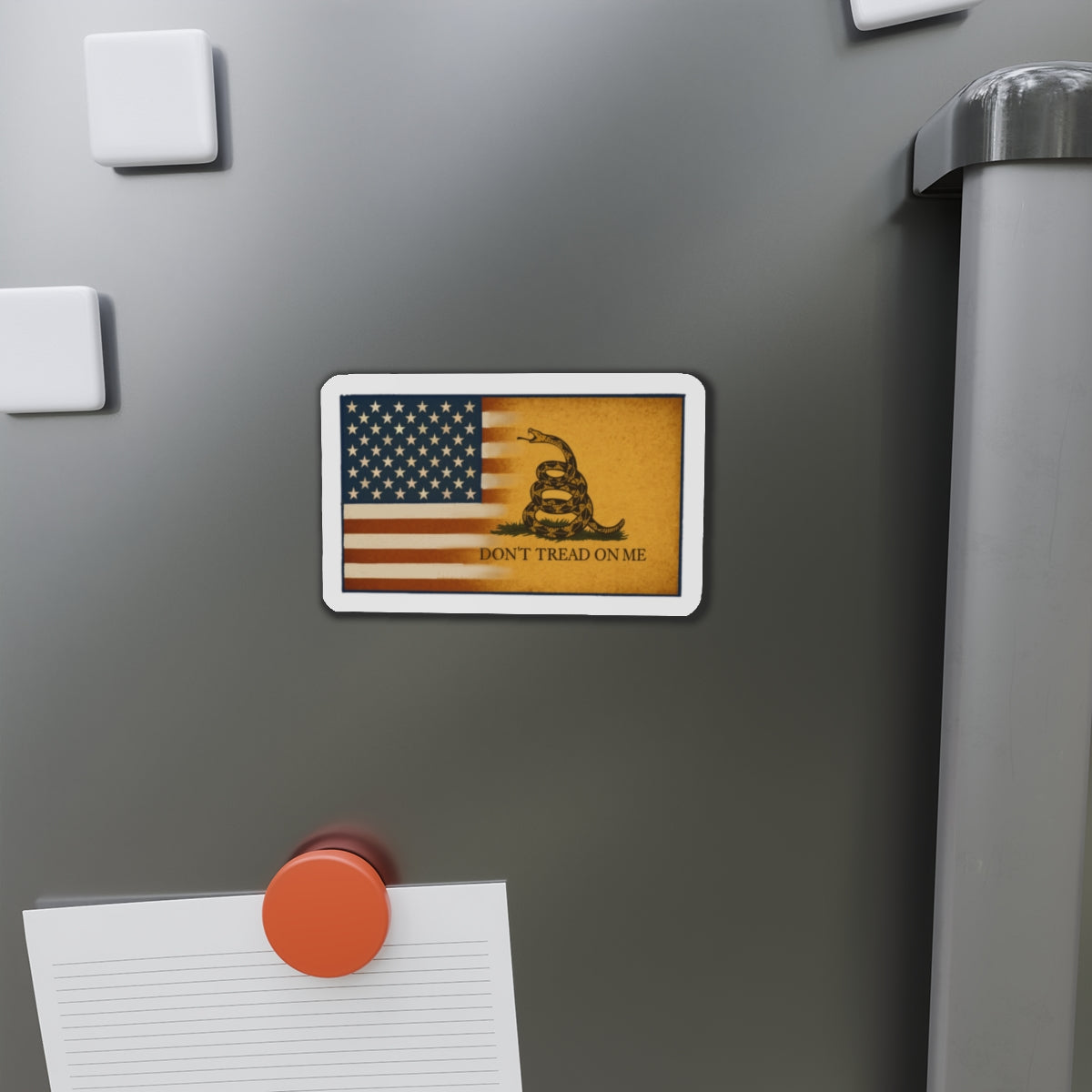 Gadsden & American Flag Die-Cut Magnet – “Don’t Tread on Me” Patriotic Emblem for Vehicles & More - The Patriots .co