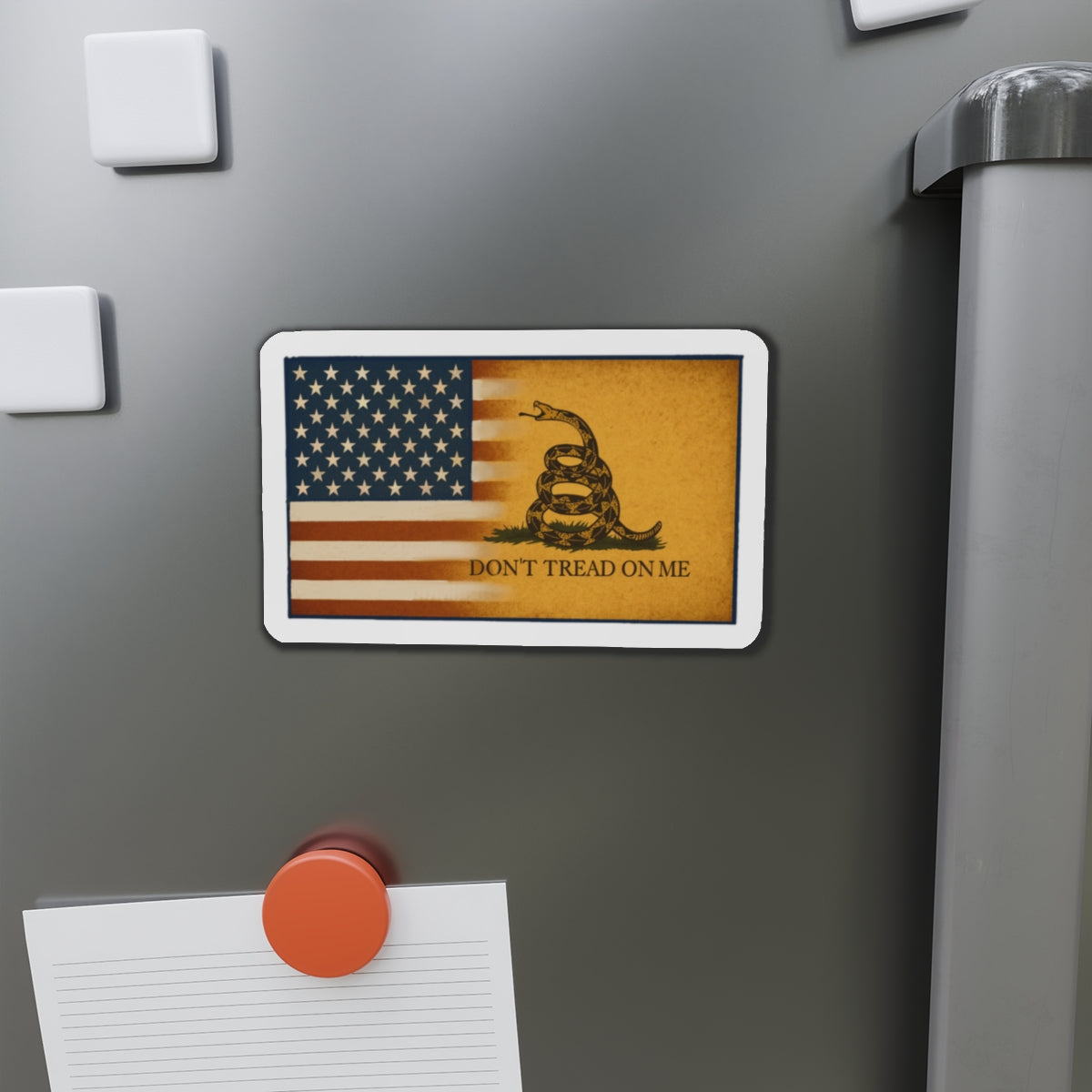 Gadsden & American Flag Die-Cut Magnet – “Don’t Tread on Me” Patriotic Emblem for Vehicles & More - The Patriots .co