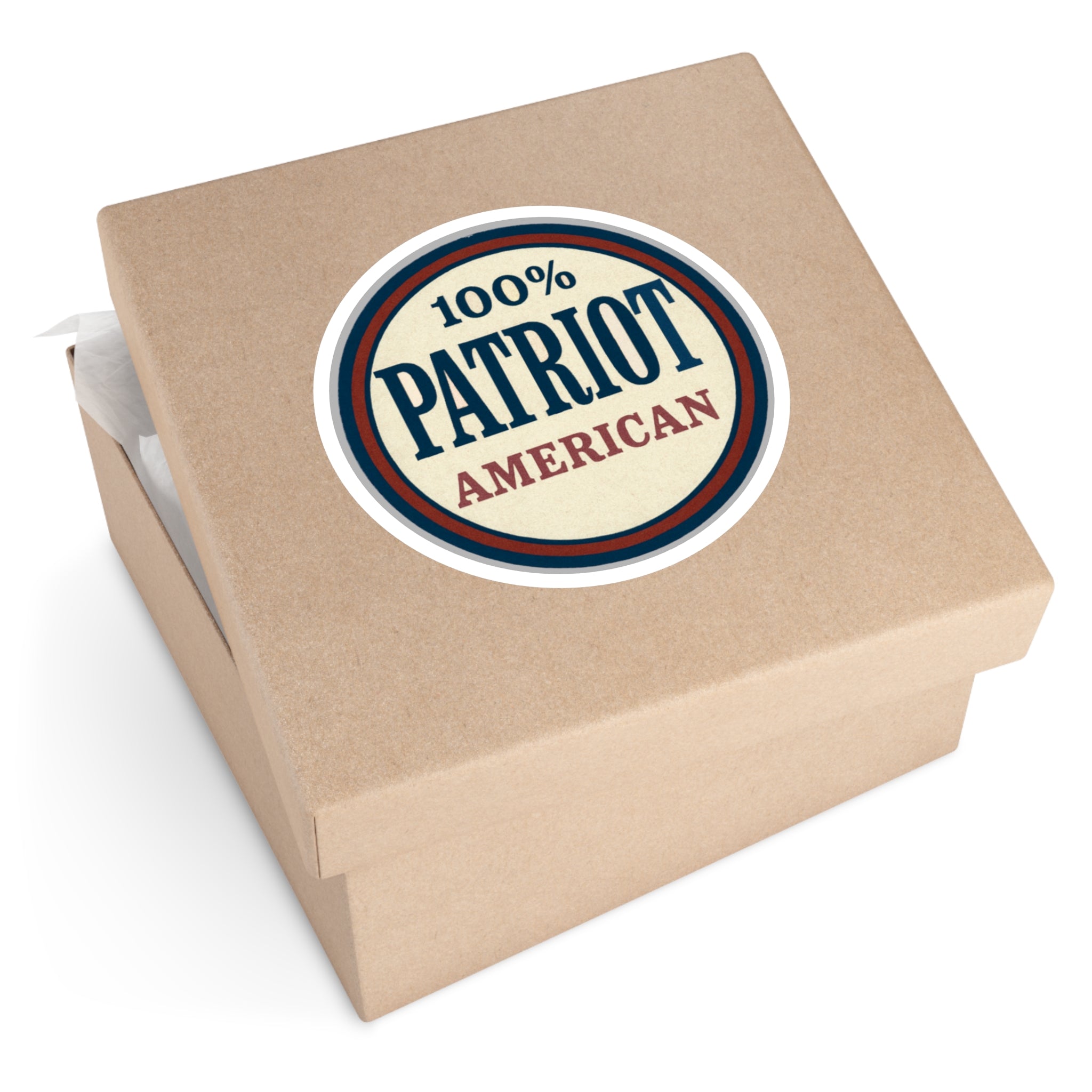 100% Patriot American Round Sticker – Durable Vinyl Decal for Indoor & Outdoor Use - The Patriots .co