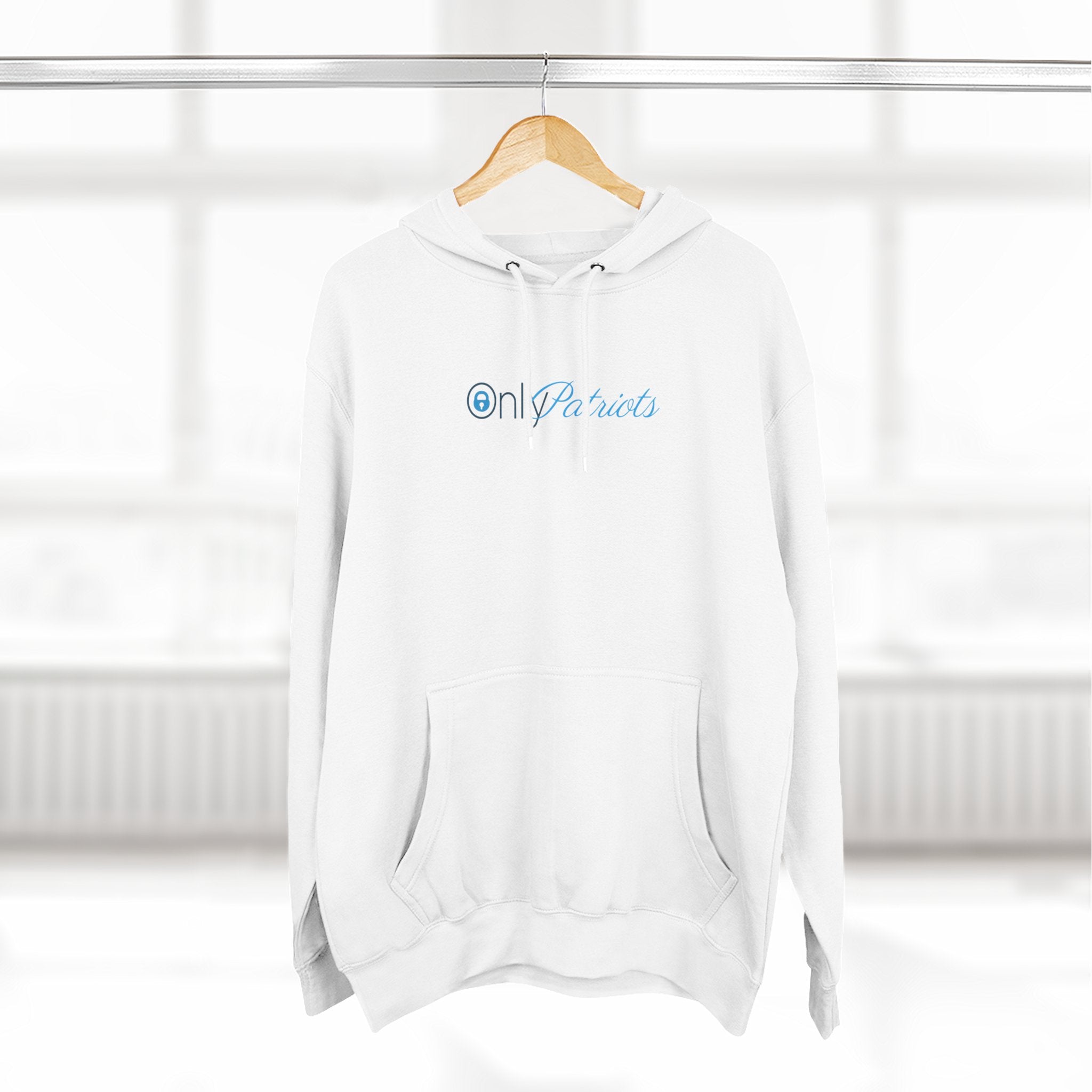 Only Patriots Three-Panel Fleece Hoodie - Cozy Patriots .CO Apparel - The Patriots .co