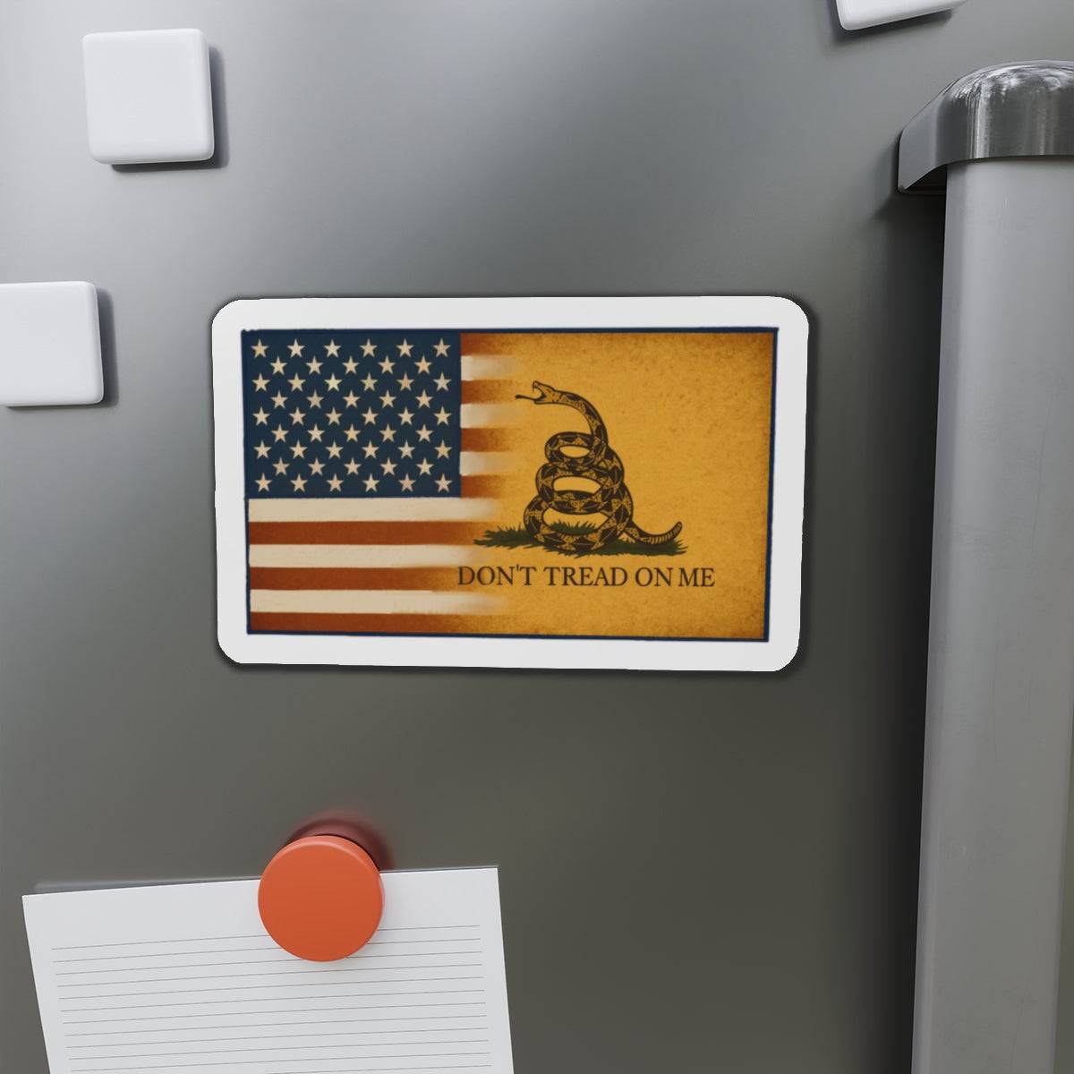Gadsden & American Flag Die-Cut Magnet – “Don’t Tread on Me” Patriotic Emblem for Vehicles & More - The Patriots .co