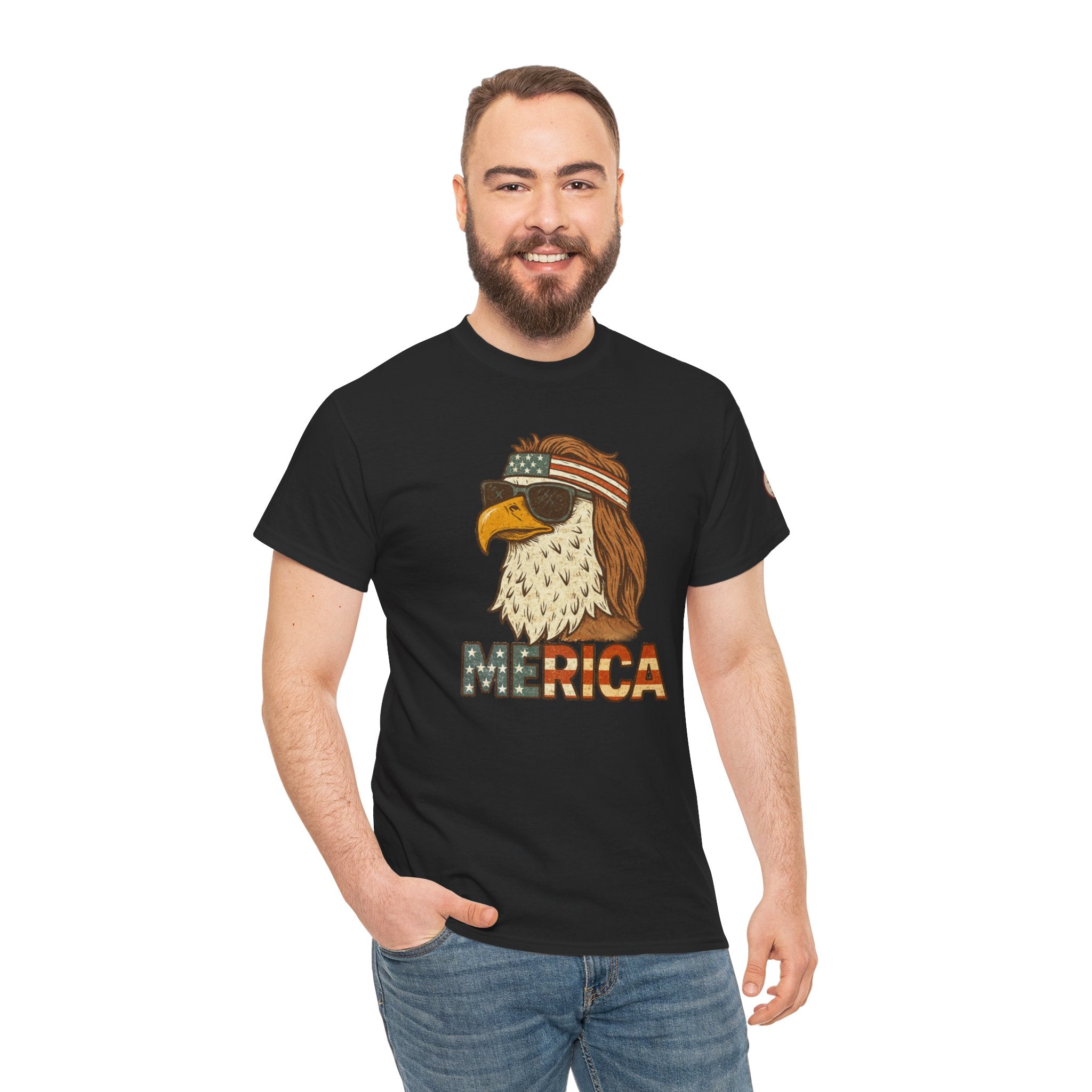 “Merica” Bald Eagle Graphic Tee – Heavy Cotton Graphic Tee Shirt - The Patriots .co