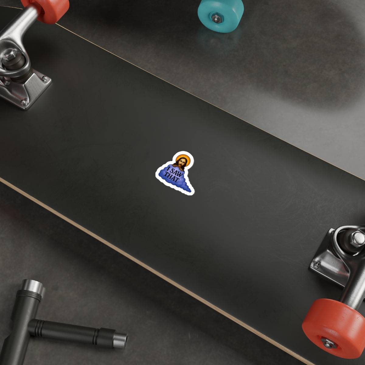 “I Saw That” Jesus Die-Cut Sticker – Humorous Religious Meme Vinyl Decal for Laptops, Water Bottles & More - The Patriots .co