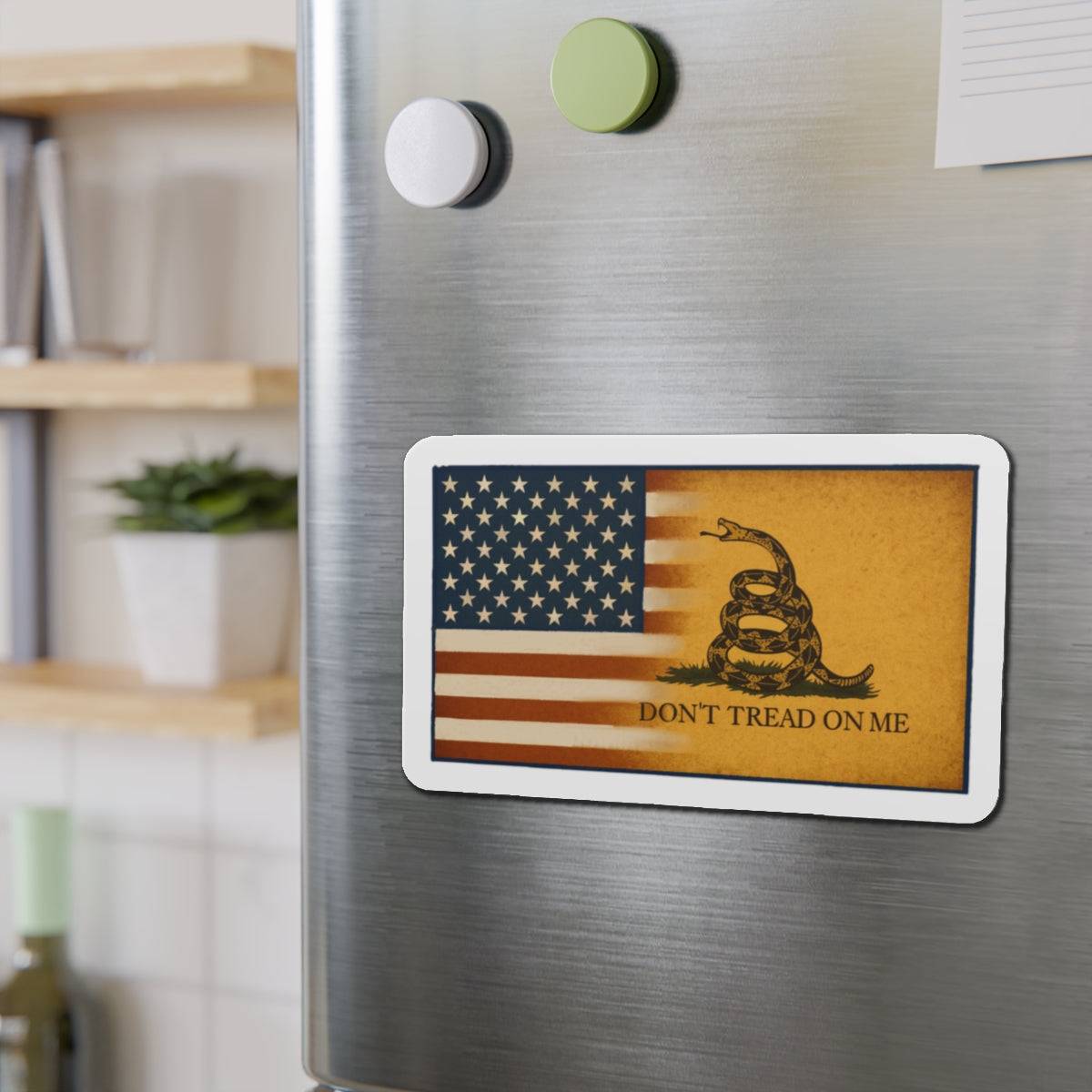 Gadsden & American Flag Die-Cut Magnet – “Don’t Tread on Me” Patriotic Emblem for Vehicles & More - The Patriots .co