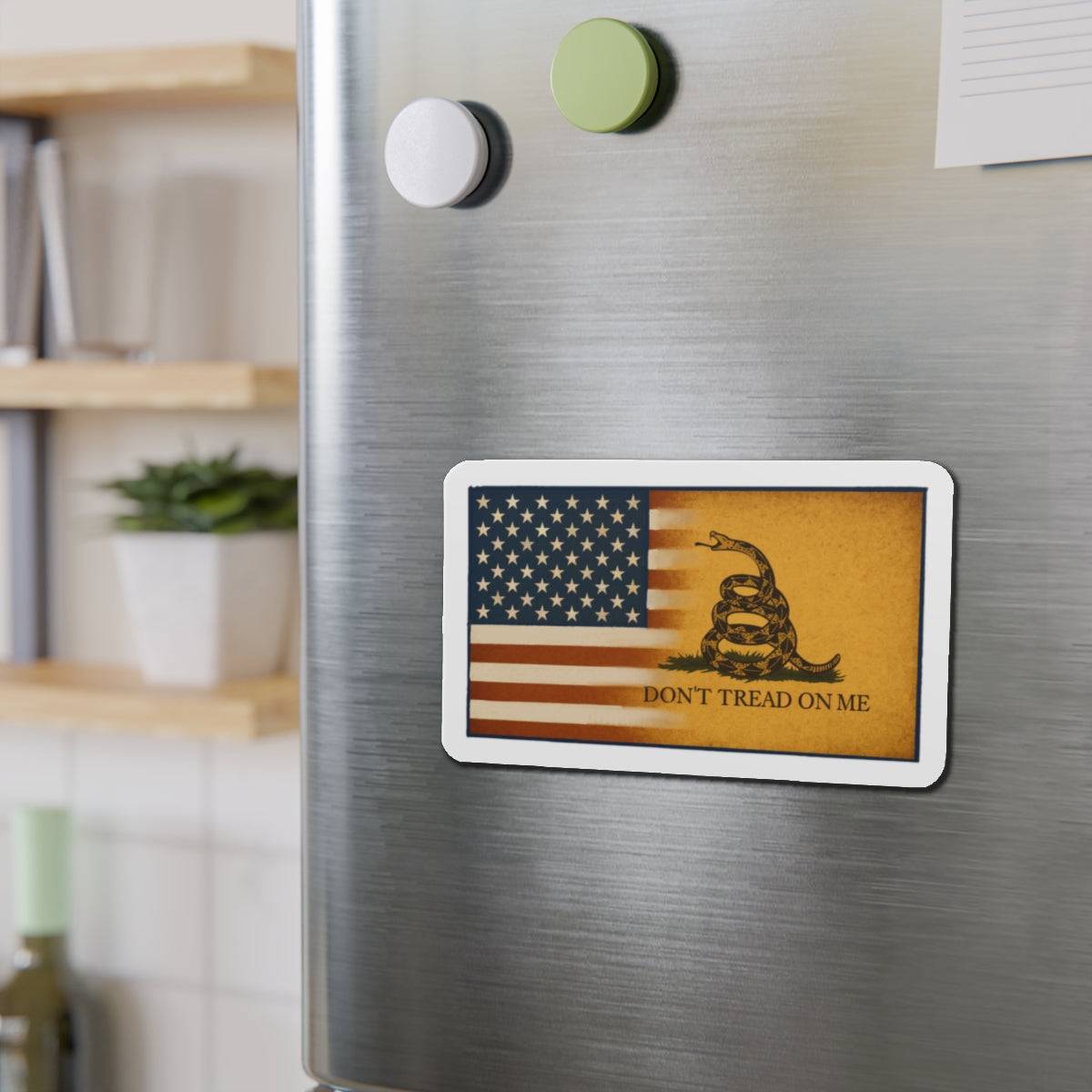 Gadsden & American Flag Die-Cut Magnet – “Don’t Tread on Me” Patriotic Emblem for Vehicles & More - The Patriots .co