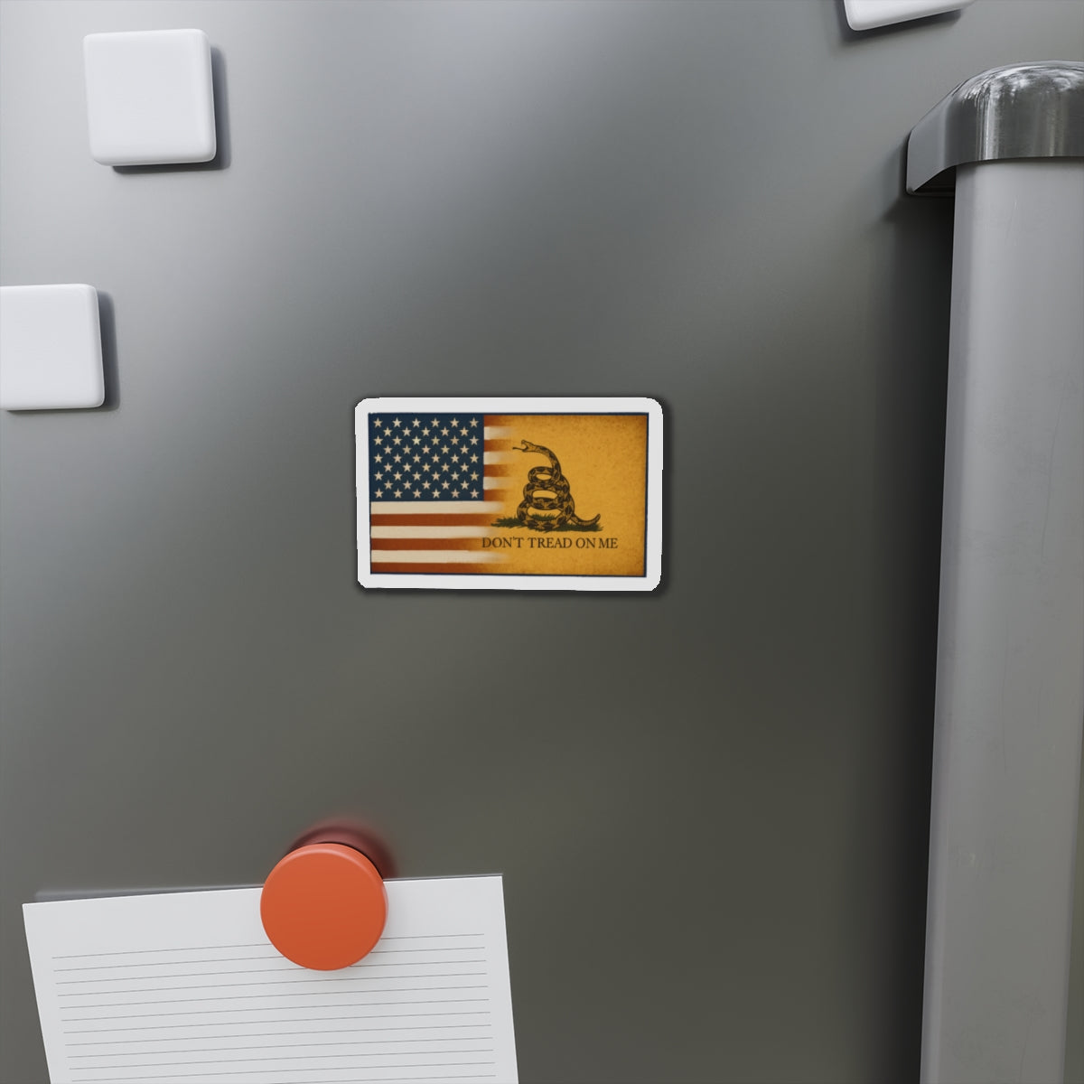 Gadsden & American Flag Die-Cut Magnet – “Don’t Tread on Me” Patriotic Emblem for Vehicles & More - The Patriots .co