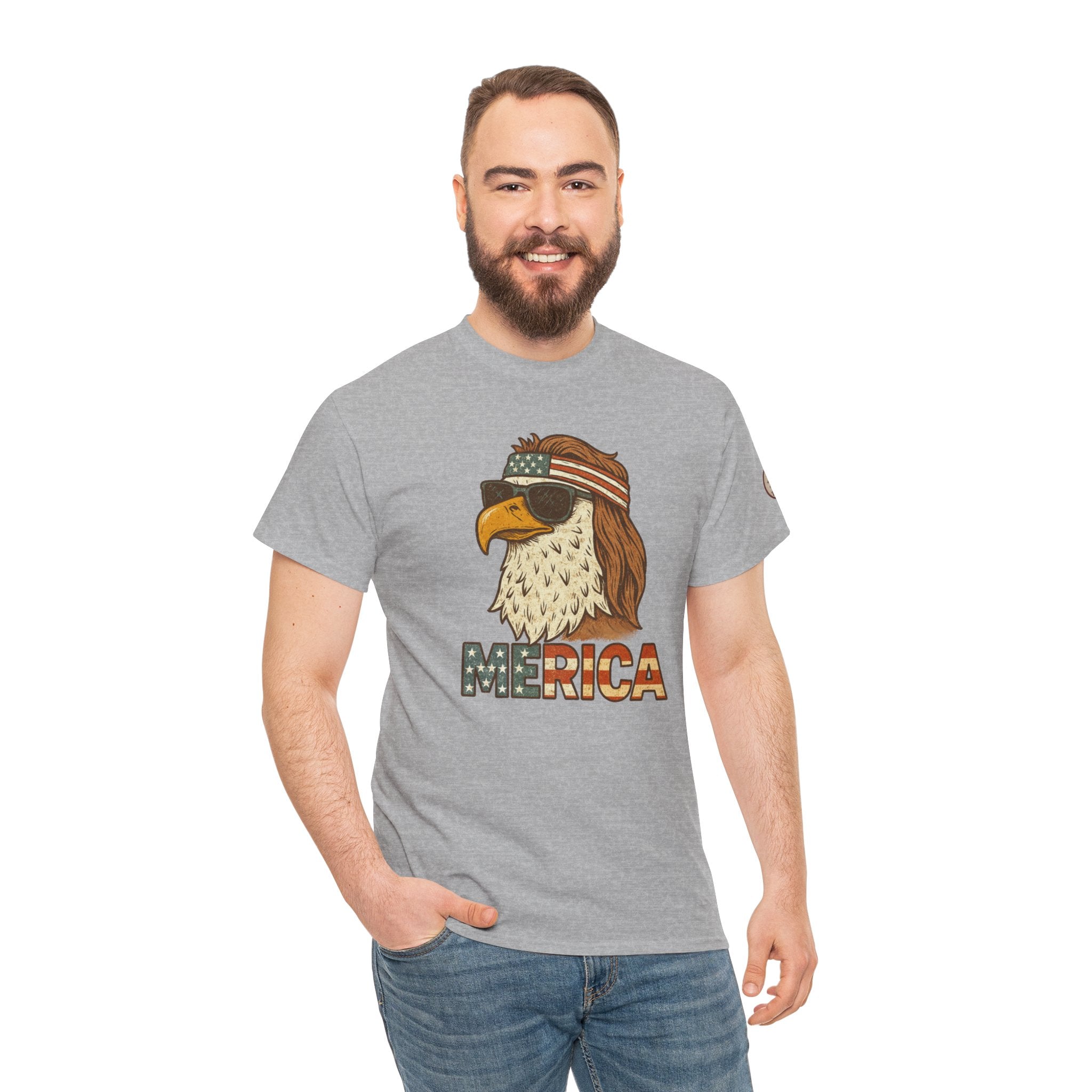 “Merica” Bald Eagle Graphic Tee – Heavy Cotton Graphic Tee Shirt - The Patriots .co