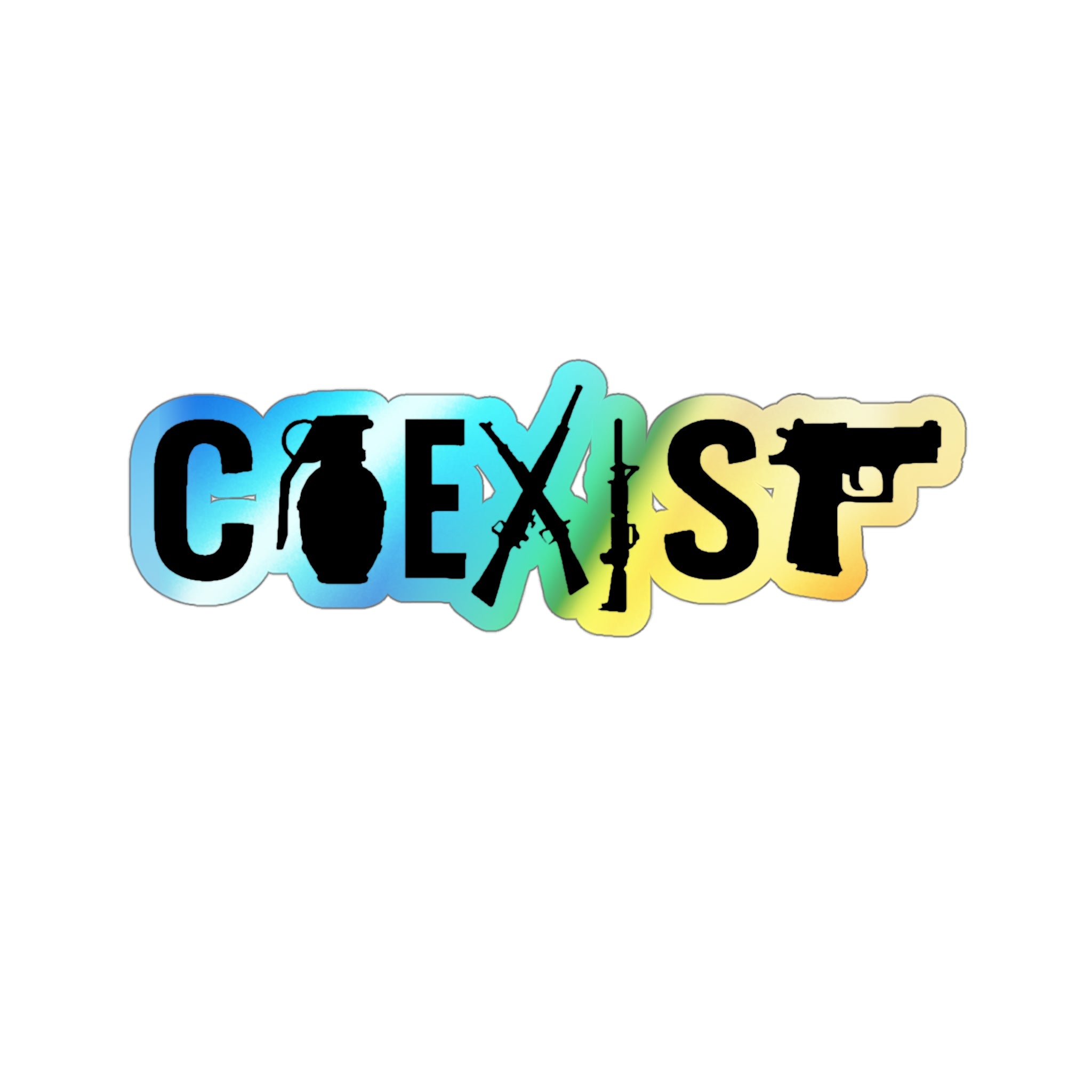 Holographic ‘Coexist’ Die-Cut Sticker – Vibrant, Durable Vinyl Decal for Laptops, Water Bottles & More - The Patriots .co