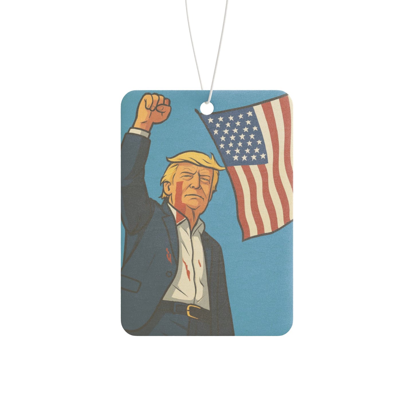 Patriotic Car Air Freshener - Trump Flag Design