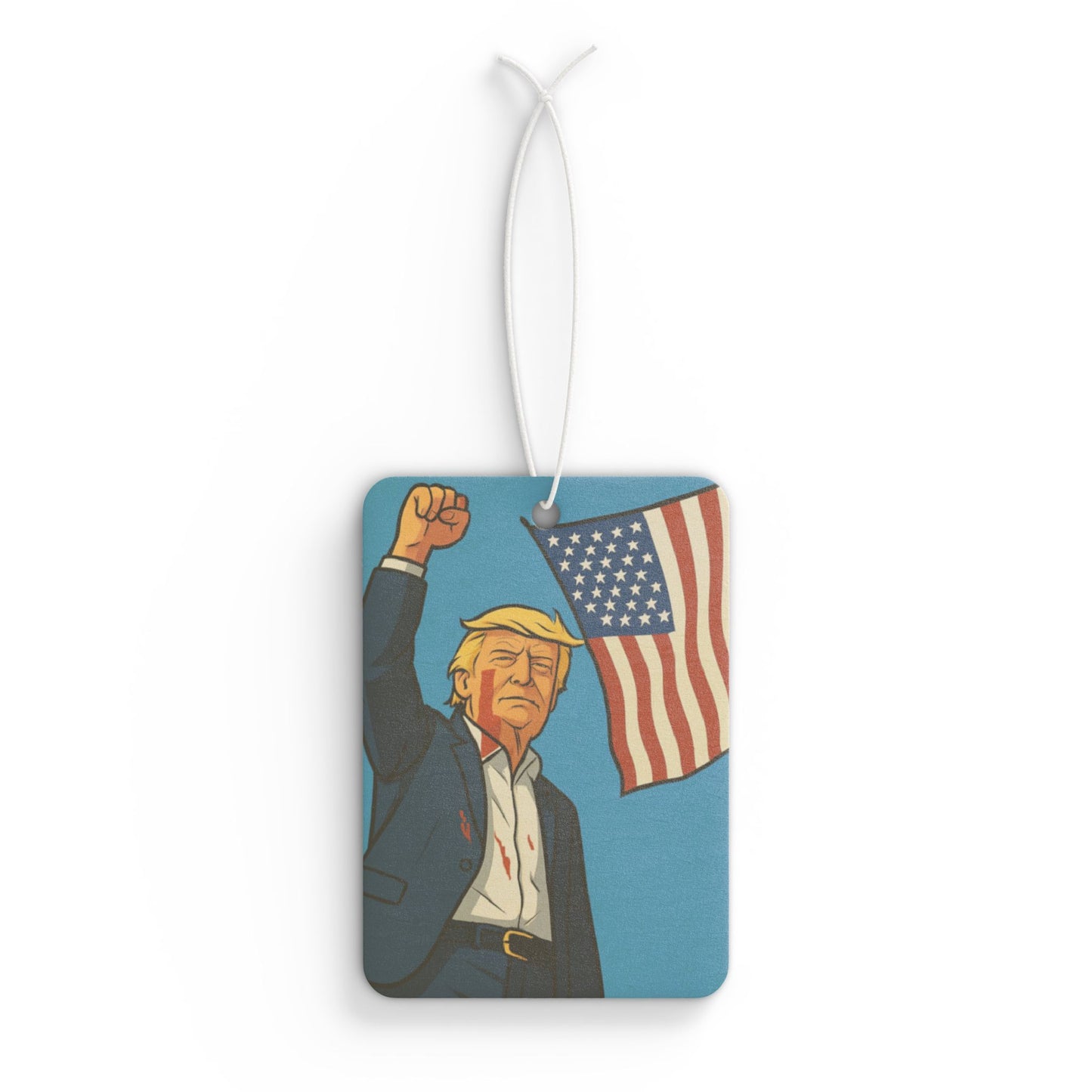 Patriotic Car Air Freshener - Trump Flag Design