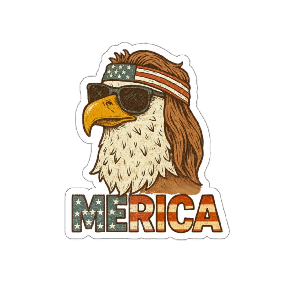 ’Merica Bald Eagle Die-Cut Sticker – Patriotic Vinyl Decal for Laptops, Water Bottles & More - The Patriots .co