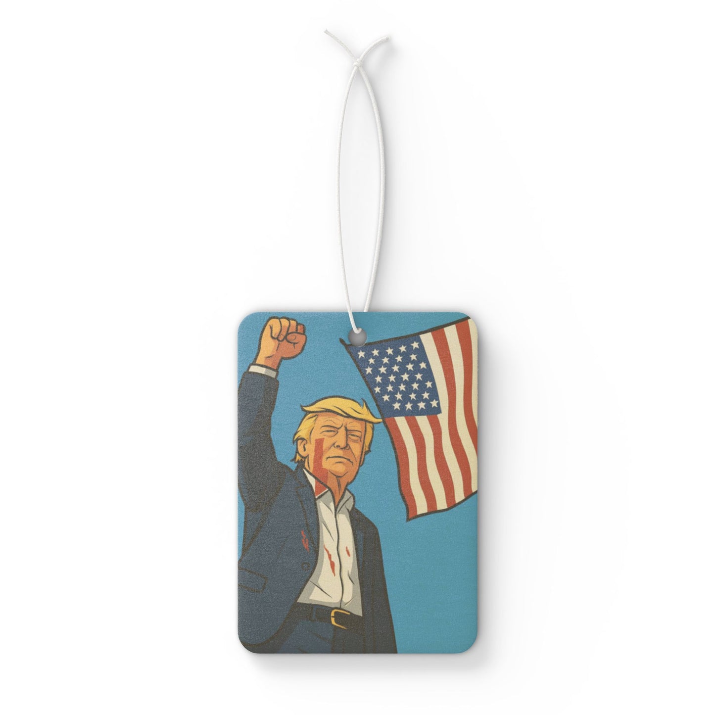 Patriotic Car Air Freshener - Trump Flag Design