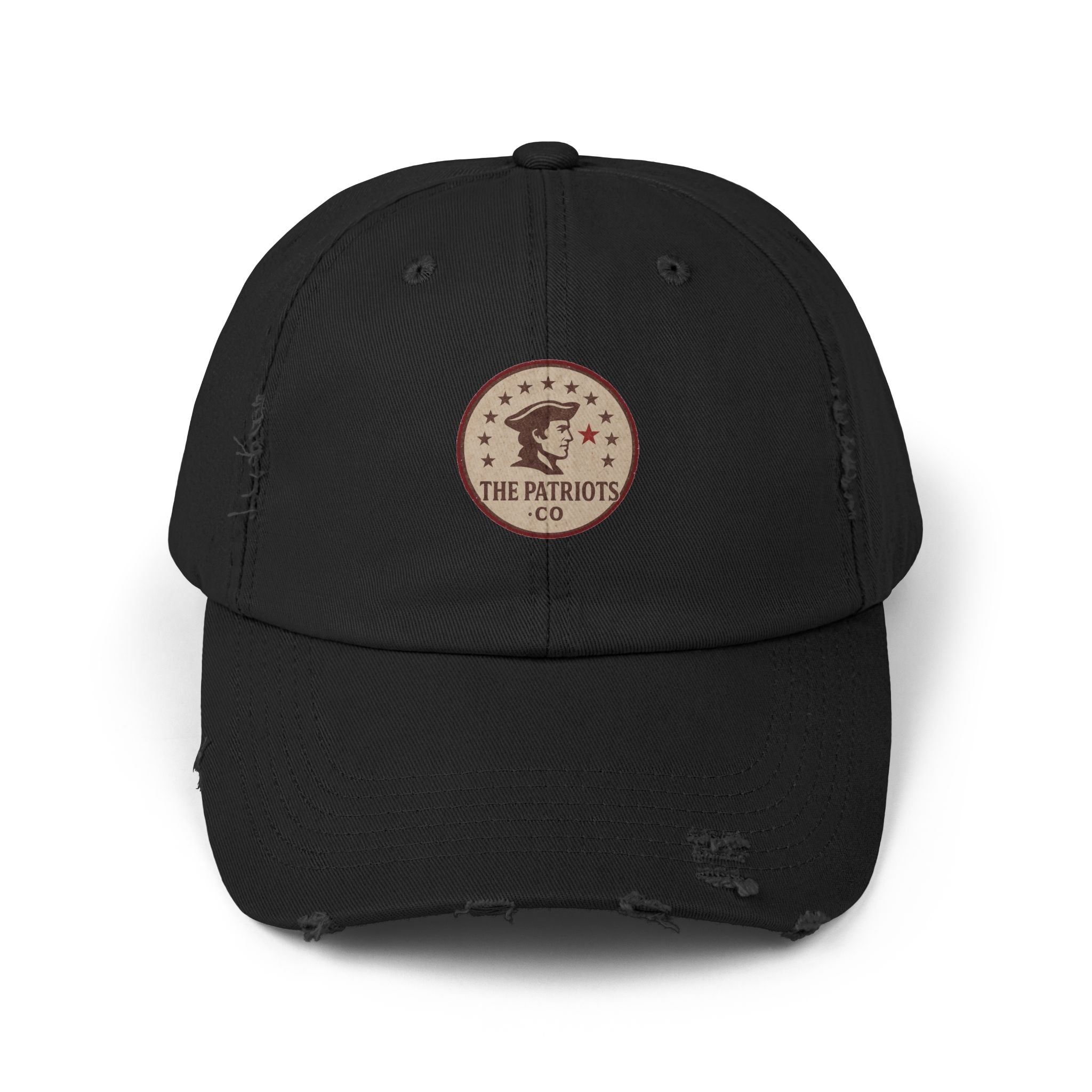 The Patriots .CO Distressed Cap – Vintage Style Patriotic Unisex Hat for Outdoor Adventures and Celebrations - The Patriots .co
