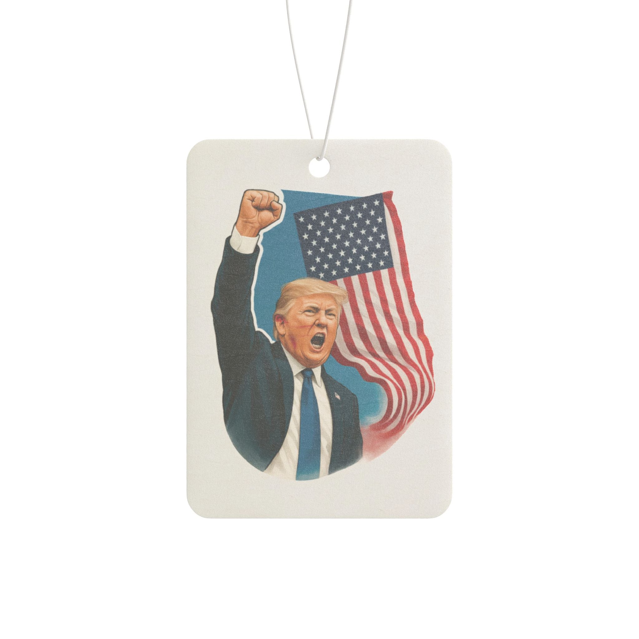 Donald Trump Shot Design #2  - Patriotic Car Air Freshener - The Patriots .co