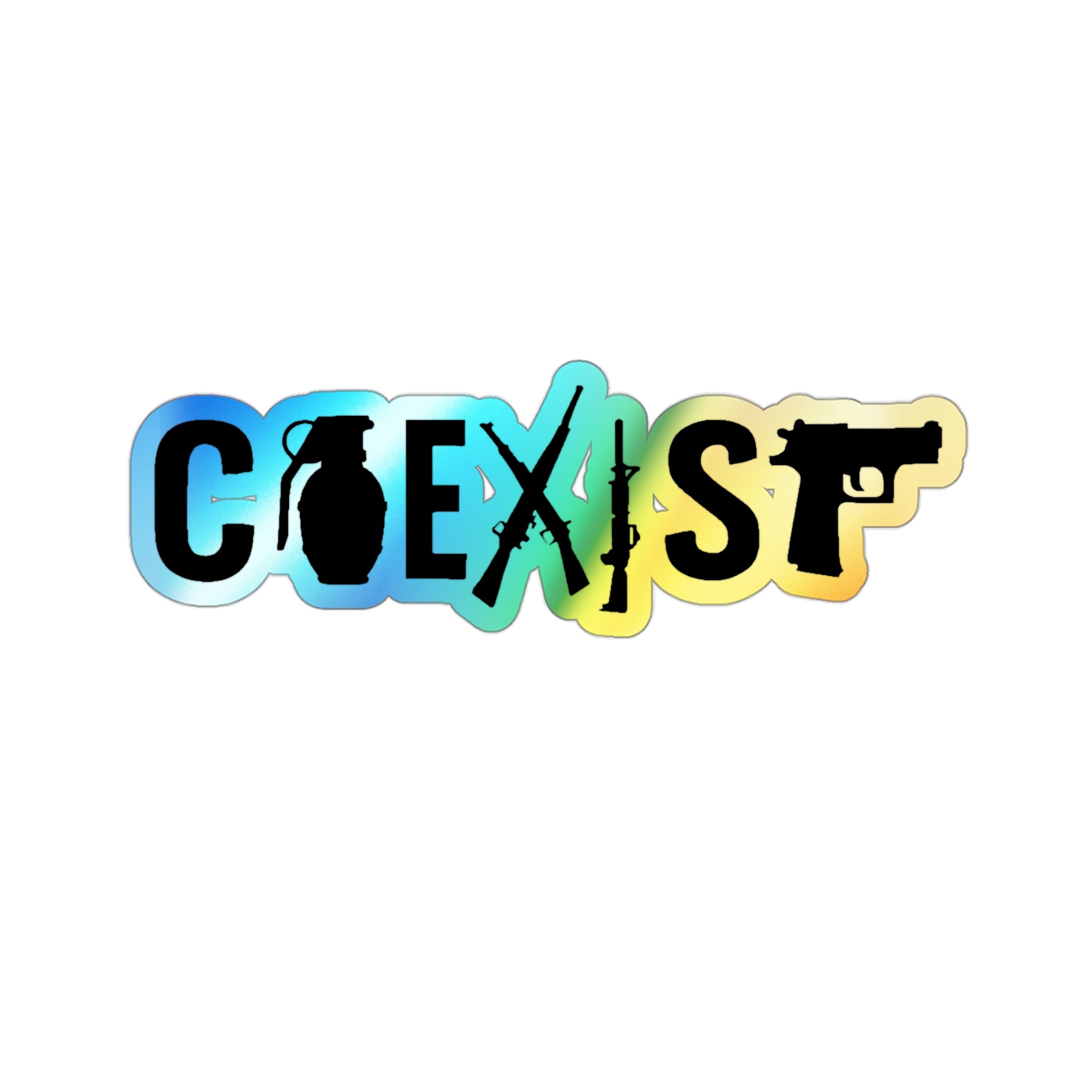 Holographic ‘Coexist’ Die-Cut Sticker – Vibrant, Durable Vinyl Decal for Laptops, Water Bottles & More - The Patriots .co