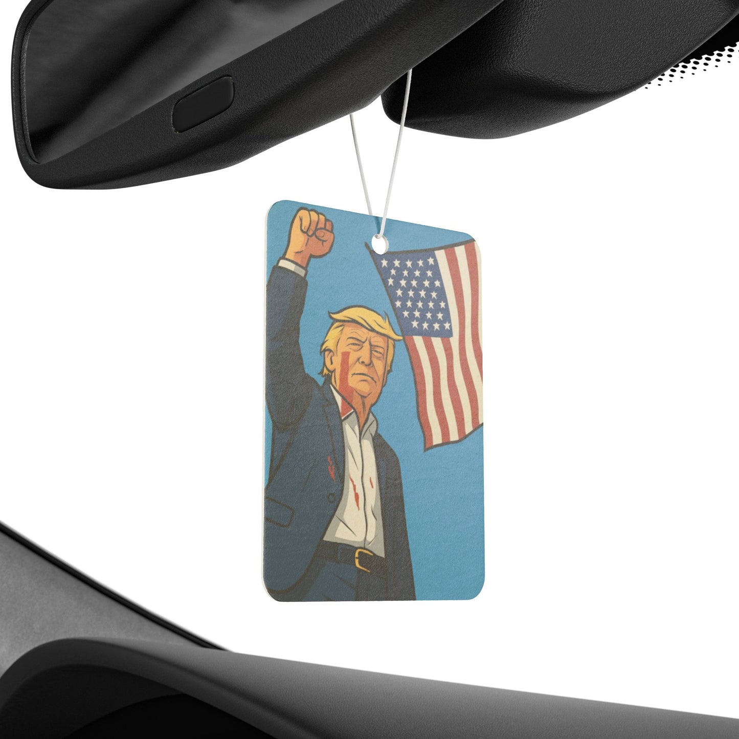 Patriotic Car Air Freshener - Trump Flag Design